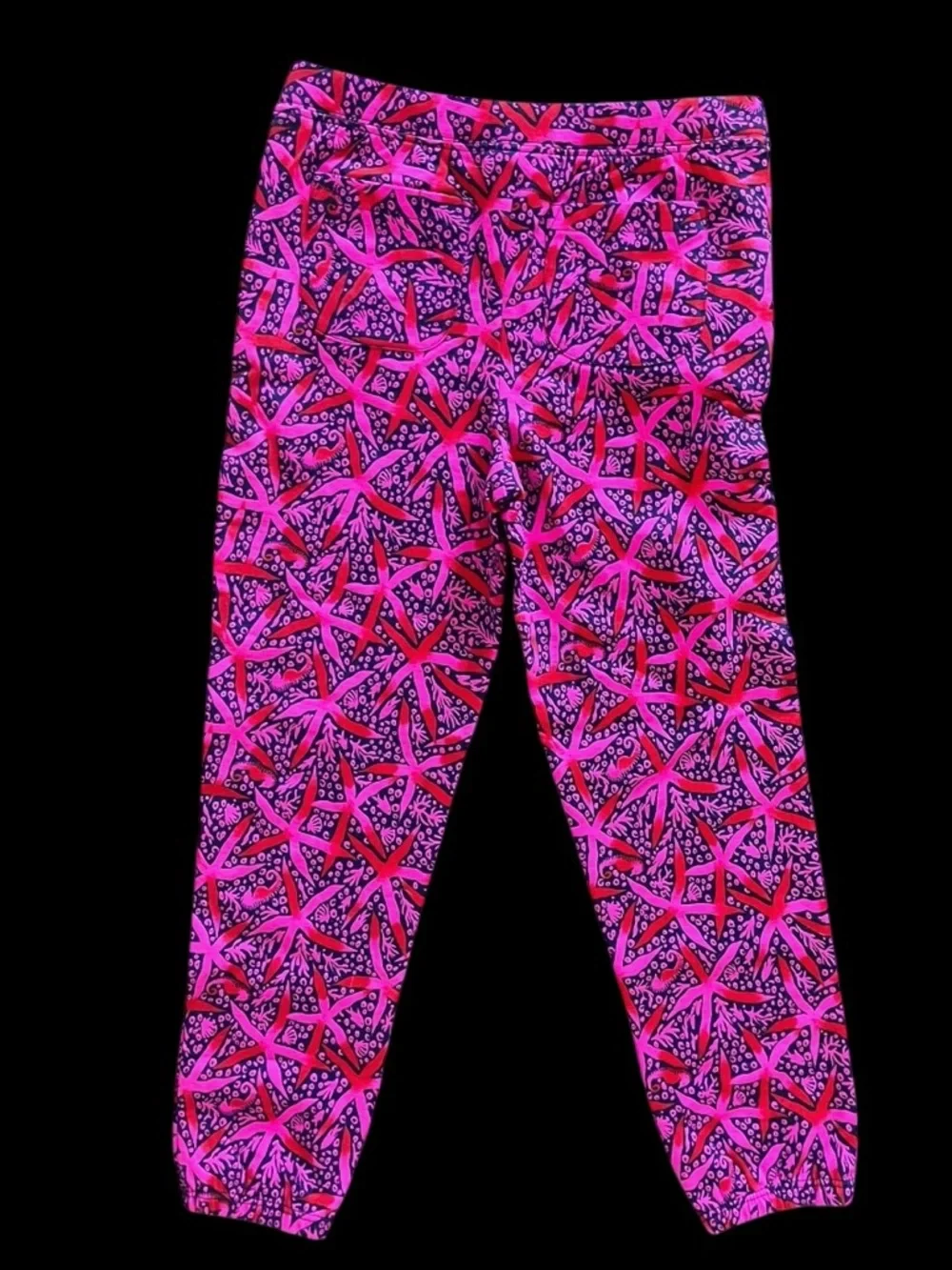 Lilly Pulitzer Mini Mallie Terry Pant in Passion Fruit Pink Star Searching Sz M